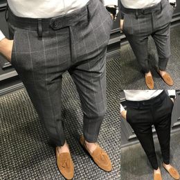 Men's Suits Plain Men Suit Pants Fantastic Anti-wrinkle Wear-resistant Mid Waist All Match Trousers For Work