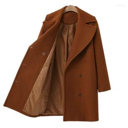 Women's Trench Coats Women's Women Fashion Jacket Loose Winter Warm Long Sleeve Button Woollen Coat Windbreaker Autumn And Models