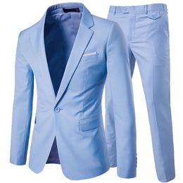 Men's Suit Jacket with Pant High Quality Formal Slim Fit Business Wedding Tuxedo Fashion Best Men Social Dress Suit 2 Pieces Set