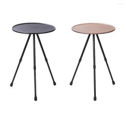 Camp Furniture Mini Portable Foldable Camping Table Tripod Desk For Hiking Fishing Aluminium Alloy Round Collapsible