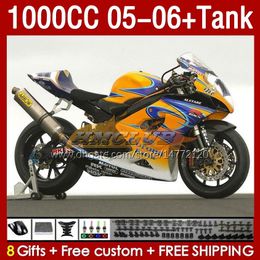 Injection Mould Fairings For SUZUKI GSXR 1000 CC 1000CC K5 05-06 Bodywork 157No.166 GSXR-1000 GSX R1000 GSXR1000 05 06 GSX-R1000 2005 2006 OEM Fairing & Tank yellow stock