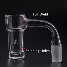 Full Weld Highbrid Auto Spinner Smoking Quartz Banger 2.5mm Wall Bevelled Edge Spinning Seamless Quartz Nails For Glass Water Bongs Dab Rigs Pipes