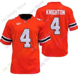 Mitch 2020 New NCAA Miami Hurricanes Jerseys 4 Jaylan Knighton College Football Jersey Size Youth Adult Orange