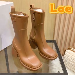 Top Boots paris shoes High Betty Rubber Rain Boot heighten 5cm Loe Nomad Beige Tan Black women designer sneakers Luxury womens sports trainers EUR 35-40