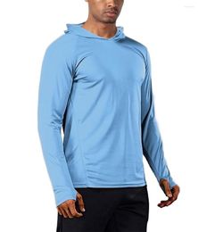 Racing Jackets Quick Dry Men's UPF 50 Long Sleeve T-Shirts Sun/UV Protection Outdoor Hiking T-Shirt Sunscreen Shirts Tops W/ Hoodie