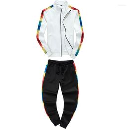 Men's Tracksuits Men's Two Pieces Tracksuit Zipper Jacket Pant Set Fashion Sportwear Men Women 2022 Suit Male Female Sweatsuit