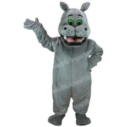 Christmas Grey Hippo Mascot Costume Cartoon Character Outfit Suit Halloween Adults Size Birthday Party Outdoor Outfit Charitable activities