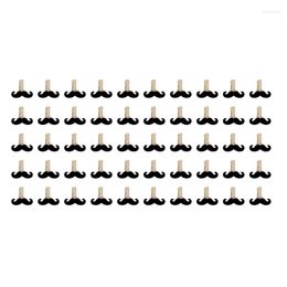 Decorative Figurines 50 PCS Wood Clips Craft Wooden Clip Beard Shape For To Hang Pictures Po Display Home Decoration DIY Art