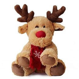 Christmas Toy Supplies 30CM Kids Children Animal Soft Doll Elk Reindeer Plush Stuffed Velvet Short-haired 220924