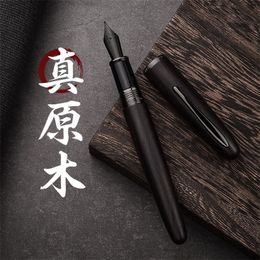 Fountain Pens LT Hongdian 660 Wooden Fountain Pen Natural Handmade Jupiter High-grade Mahogany Pen EF/F Writing Ink Pen For Gift 220927