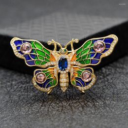 Brooches CINDY XIANG Cubic Zirconia Butterfly For Women Copper Jewellery Insect Pin Brooch Colourful Enamel Fashion Accessories