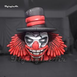 Personalised Halloween Inflatable Evil Clown Head Balloon 3m Funny Air Blow Up Joker Replica With Hat For Hallowmas Decoration