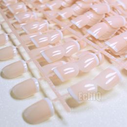 False Nails 240pcs 10 Sets Natural Beige Nude Pink Colour White French Fake Full Cover Manicure Faux Ongle Nail For Office