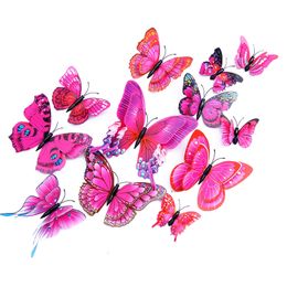 Party Decoration Butterfly Wall Decor 24/ 3D Butterflies Stickers For Decorations With Magnetspurple 24 Drop Delivery 2022 Yydhhome Ambpt