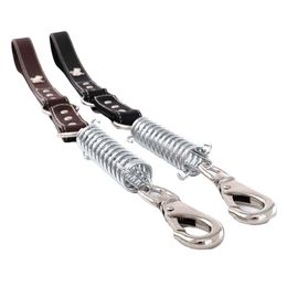 Dog Collars Leashes Short Large Dog Leash Spring buffer Big Dog Lead One step traction rope Explosionproof dogs belt PU leather Leashes 50cm length 220923