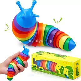 2023 NEW Fidget Toys Slug Articulated Flexible 3D Slugs Fidget Toy All Ages Relief Anti-Anxiety Sensory for Children Aldult P0927