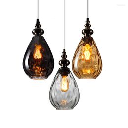 Pendant Lamps Modern Loft LED Chandelier Lighting Vintage Glass Light Coffee Droplight Dinning Room Hanging Deco Avize