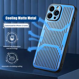 Hollow Heat Dissipation Metal Phone Cases For IPhone 14 Pro Max 12 13 11 XR XS X 13Pro 12Pro Lens Protector Cover