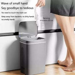 Waste Bins Intelligent Trash Can Automatic Sensor Dustbin Smart Electric Bin Home Rubbish For Kitchen Bathroom Garbage 220927