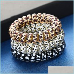 Headbands Headbands Creative Leopard Print Telephone Line Hair Rope Rubber Band 242 Q2 Drop Delivery 2021 Jewellery Dhseller2010 Dhjzd