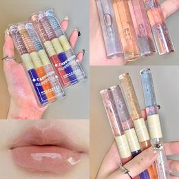 Lip Gloss 2 IN 1 Oil Set Mirror Water Light Liquid Lipstick Base Korea Makeup Moisturising Plumping Glaze Glitter Tint
