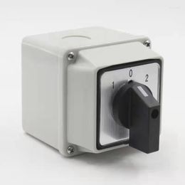 Smart Home Control LW26-20 20A Rotary Cam Switch Changeover 1 2 3 Position 1-0-2 Poles With IP65 Waterproof Box