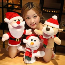Christmas Toy Supplies Santa Claus Elk Hand Puppet Animal Head Gloves Kids s Gift For Stories Present Figure Gifts 220924