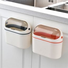 Waste Bins Mini Trash Can with Lid Basket for Desktop Small Office Countertop Garbage Mountable Tiny basket RV Dorm 220927