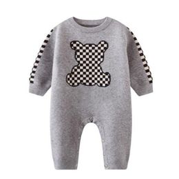 Winter Newborn Baby Knitted Rompers Fashion Kids Sweater Crochet Design One-piece Climbing Clothes Toddler Infant Jumpsuits