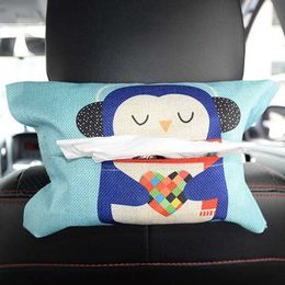 New Car Tissue Box Holder Napkin Bag Holder Cute Cartoon Back Hanging Container Case Pouch Tissue Box Covers