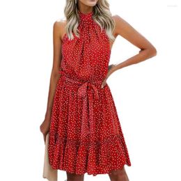 Casual Dresses Summer Dress Women Bohemian Ruffle Polka Dots Elegant Ladies Off Shoulder Fashion Sexy Holiday