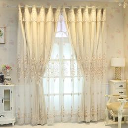 Curtain European-style Curtains For Living Dining Room High-end Double-layered With Tulle French Window