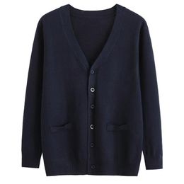 Mens Sweaters Korean cardigan mens sweater knit top clothes navy blue long sleeve vneck oversize jacket coat 220923
