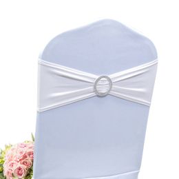 Sashes Spandex Chair Bands White Elastic Sash Bows With Buckle Slider For Wedding Party Ceremony Reception Decoration Dro Dhseller2010 Amwhg