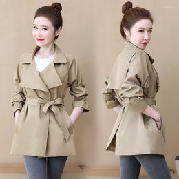 Women's Trench Coats Women's Windbreaker Middle Long 2022 Spring And Autumn Korean Fashion Temperament Small Casual Short Frock Coat