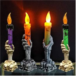 Halloween Toys Led Candle Light Skeleton Ghost Hand Smokefree Horror Props Party Decoration Supplies Kids Toy Gift 220924