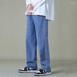 Men's Jeans Men's Streetwear Men's Blue Wide Leg Autumn Korean Style Fashion Straight Baggy Denim Pants Student Teen