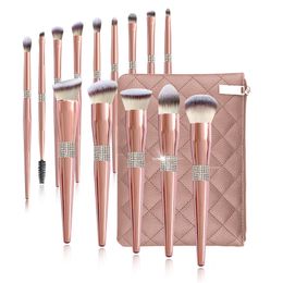 Diamond Makeup Brushes Set Powder Foundation Blush Contour Eye Shadow Liner Eyebrow Makeup Tool