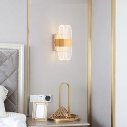 Gold Modern LED Wall Lamp Nordic Sconce Lighting Fixture Corridor Dining Living Bathroom Acrylic Indoor Home Decor Light