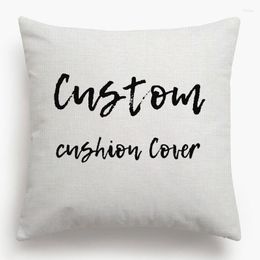 Pillow Custom Cover Linen Fabric One Sided Print Covers Your Own Pos Images Case