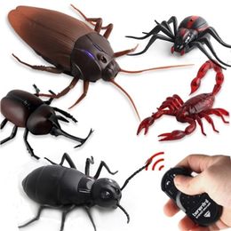 ElectricRC Animals Infrared Remote Control Cockroach Simulation Animal Creepy Spider Bug Prank Fun RC Kids Toy Gift High Quality Drop 220923