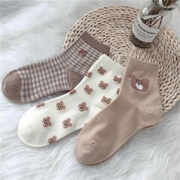 Women Socks Fashionable Cute Cartoon Cotton Bear Sailor Slouch