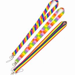 Party Favor Party Favor Rainbow Neck Id Badge Cell Phone Lanyards Keychain Polyester 12 Colors Mobile Phones Lanyard 936 Homeindustry Dhabg