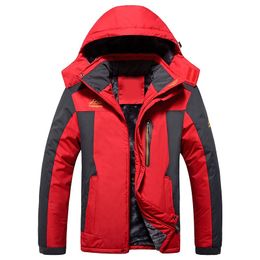 Winter Men Jackets Thick Warm Hooded Coat Men Outdoors Outwear Waterproof Casual Inner Fleece Jackets Plus Size Thermal Jaqueta