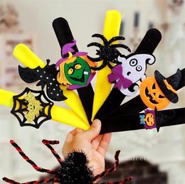 Party Favour Halloween Bracelet Pumpkin Ghost Bat Spider Plush Wristband Kids Adult Halloween Loop Decoration LT061