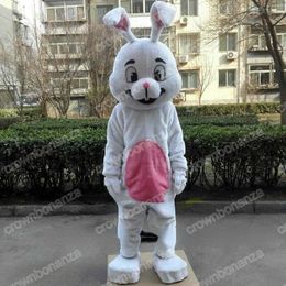 halloween white Rabbit Mascot Costumes Easter Bunny Cartoon Character Outfit Suit Xmas Outdoor Party Outfit Adult Size Promotional Advertising Clothings