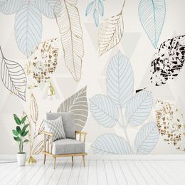Wallpapers Custom Mural paper Modern 3D Hand Painted Watercolour Leaf Living Room Bedroom TV Background Paper Painting 220927