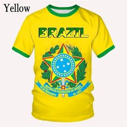 Outdoor TShirts Fashion Brazil Flag 3d T Shirt MenWomen Casual Round Neck Short Sleeve Sports Tshirt W220923