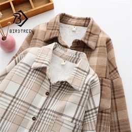 Women's Jackets Thick Velvet Plaid Shirts Women Winter Warm Blouses and Tops Casual Woollen Shirt Jacket Female Clothes Coat Outwear C17001X 220926