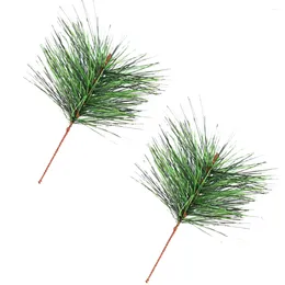 Decorative Flowers 20pcs Christmas Artificial Pine Needles Mini Xmas Tree Pendent Party Props